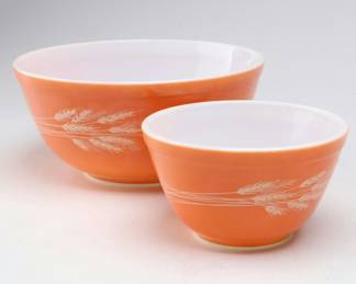 Pyrex "Autumn Harvest" Glass Mixing Bowls, Late 20th Century