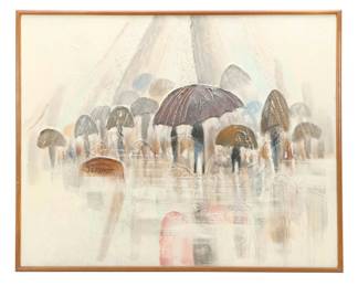 Mario de Ferrante Abstract Expressionist Oil Painting, Late 20th Century