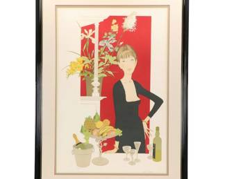 Philippe Noyer Color Lithograph "Femme Chez Maxim," 1980