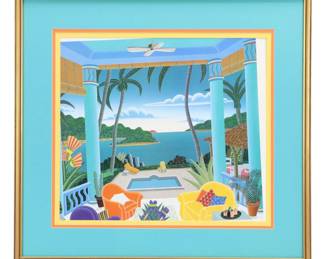 Offset Lithograph After Thomas McKnight "Mustique Pavilion"