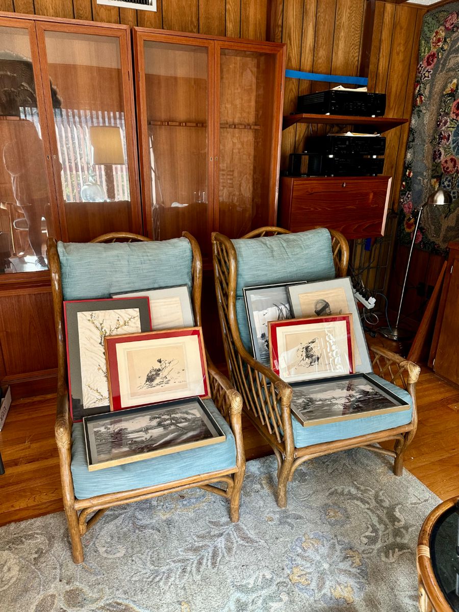 Wall unit in the background is not for sale.