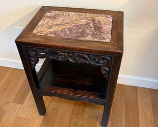 Another view of the antique table.