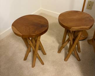 $80 pair of side tables/stools. 11.5” dia. X 17.5”h. Available for online and in person purchase.