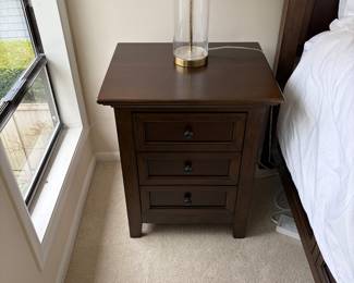 $220 One of a pair of bedside tables by Hooker. 18.5”d x 23”w x 28.5”h. Available for online and in person purchase 