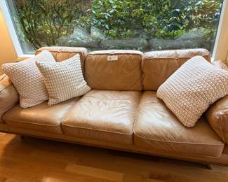 $360 Leather sofa (matches the chairs) 90"w X 34”d X 30”h. Available for online and in person purchase 