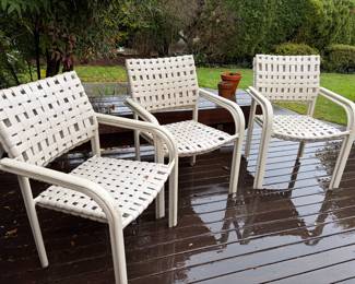 Outdoors chairs - stackable for sale during in-person shopping