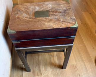 $40 Antique writing desk on stand. 9” X 14” X 21”h. As found issue on top. Available for online and in person purchase.