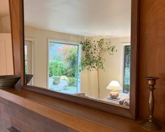 $120 Wood framed mid-century style mirror. 42” X 32”. Available for online and in person purchase. 