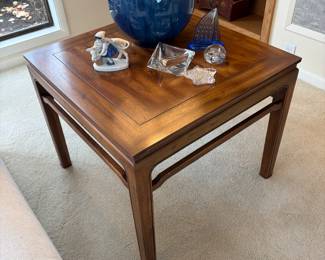 $140 wood side table 26” sq. X 21.5”h. Available for online and in person purchase. 