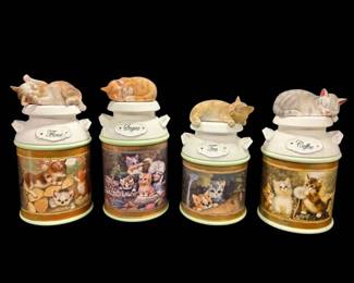 Bradford Exchange Kitchen Cat Canisters 