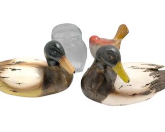 Blenko Glass Owl, Ceramic Bird More