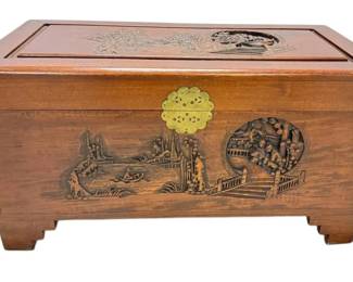 George Zee Co. Wood Carved Chest