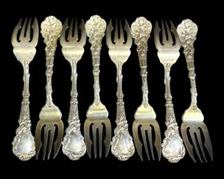 Eight 6.5 Sterling Silver Fish Forks 48g Each Versailles By Gorham