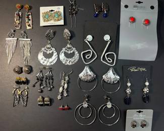 Silver Toned Costume Earrings 