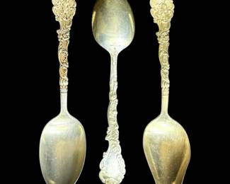 Three 8 Sterling Silver Serving Spoons 76g Each Versailles By Gorham