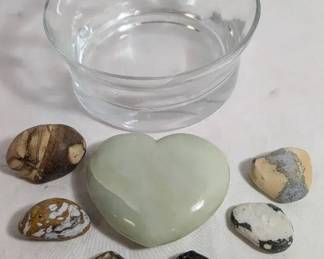 Smooth Green Heart Shaped Stone More
