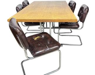MCM Chromcraft Dining Table Cesca Style Chairs