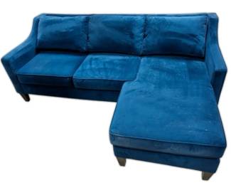Royal Blue LShaped Sectional Sofa