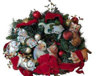Cat Themed Christmas Wreath 