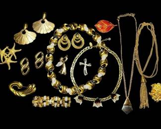 Gold Tone Costume Jewelry Anton Heunis, Monet,  More