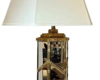 Gold Faux Bamboo Mirror Lamp