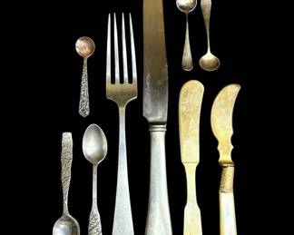 Sterling Silver Knives And Small Spoons 196g