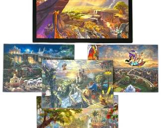 Thomas Kinkade Large Disney Canvas Prints The Lion King, Jungle Book, Aladdin,  More