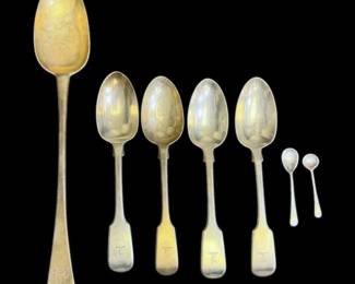 Antique Silver Spoons 336g Total