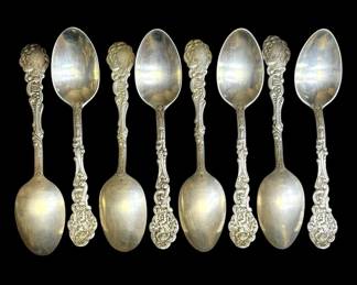 Eight 6 Versailles By Gorham Sterling Silver Spoons 31g Each