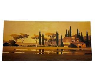 48 x22  Tuscan Rain Varnished Canvas Print