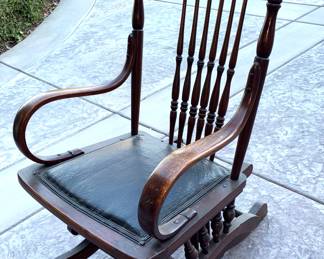 Late 1800’s Victorian oak platform gliding rocker