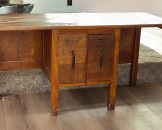 Antique Mission Double School Desk