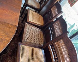 Set of 6 cane back/seat chairs