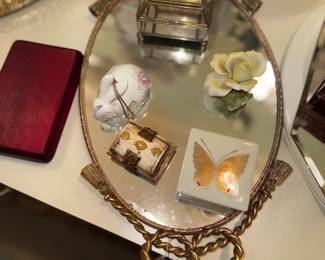 Brass vanity mirror