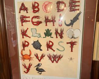 Cajun alphabet framed art