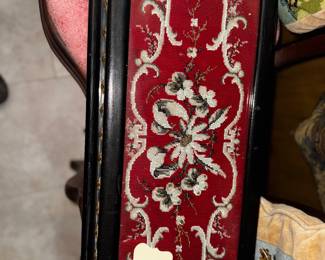 Victorian hand beaded embroidered centerpiece plateau