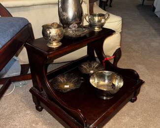 Cherry bedside steps with hidden storage drawer