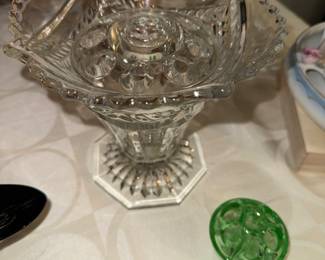 Decorative vase with flower frog insert