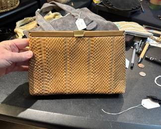 Vintage snake skin clutch