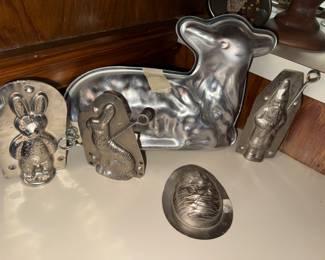 Vintage chocolate molds and lamb cake mold