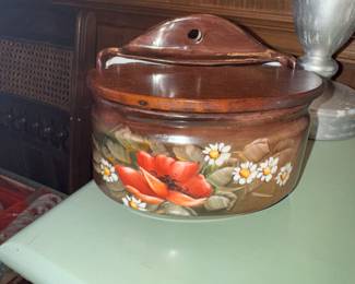 Porcelain wall hanging hand painted salt cellar