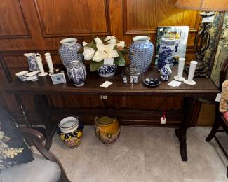 Blue and white decor