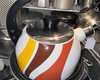 Cool vintage whistling tea kettle