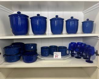 Blue dishware