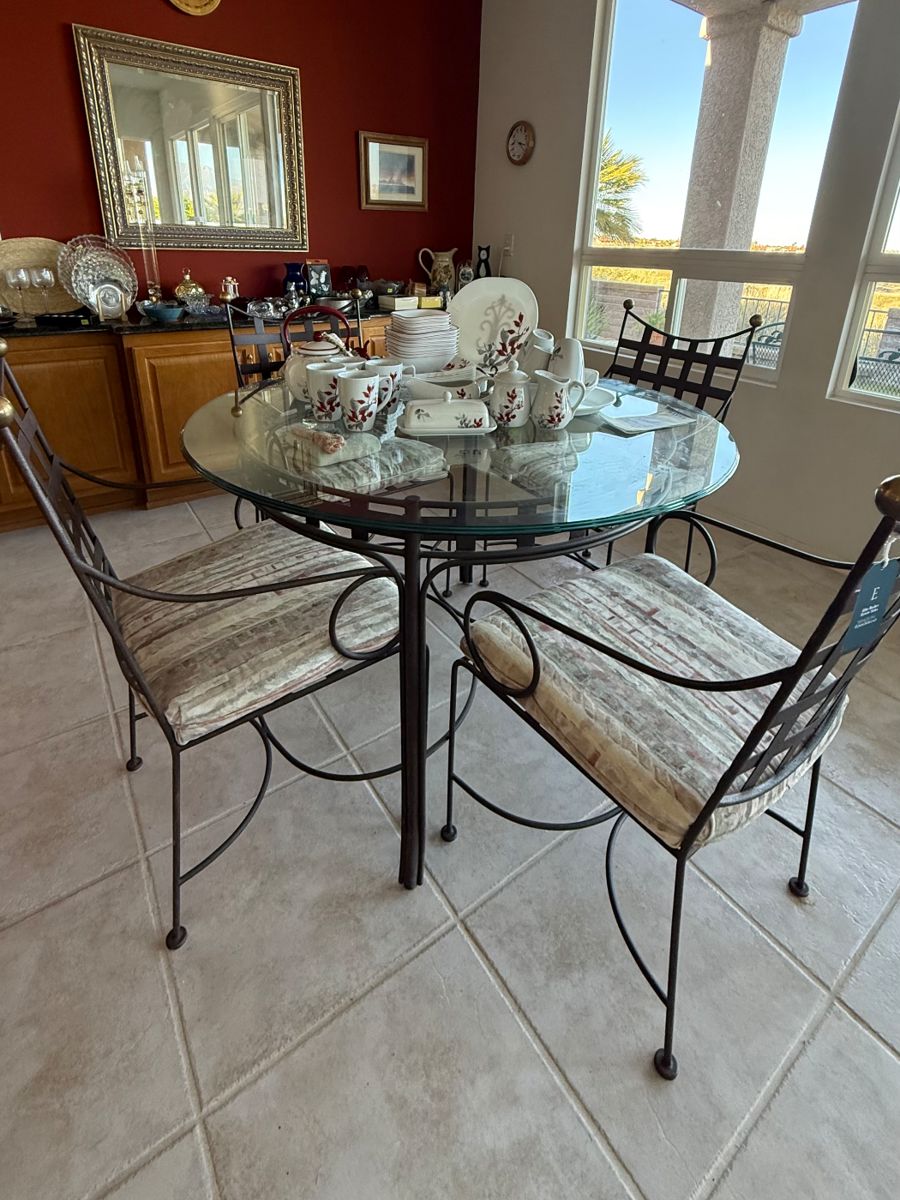 Wrought Iron Glass top table