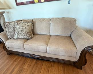 Sofa with Wood Trim