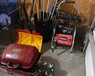 Pressure washer, snow shovels