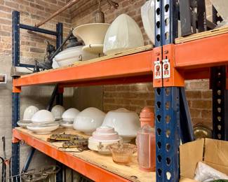 Vintage milk glass lamp covers