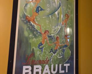 French Poster Art, framed. 40"x52"