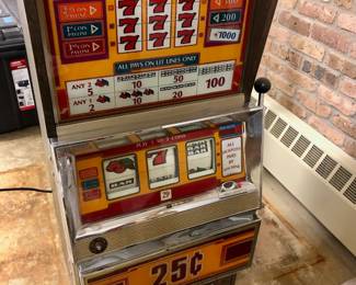 $80 - Vintage Bally 25-cent slot machine. 